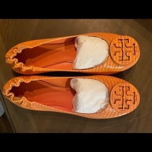 Tory Burch Reva Patent Lizard Flats